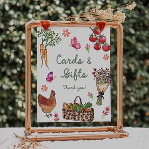 PRINTED Locally Grown Baby Shower Cards and Gifts Sign - Farmers Market
