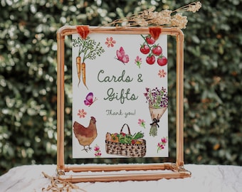 PRINTED Locally Grown Baby Shower Cards and Gifts Sign - Farmers Market