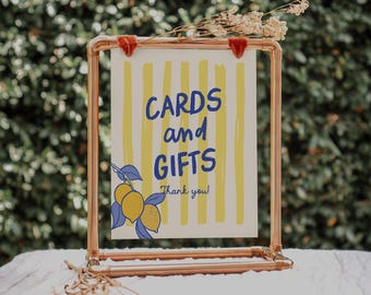 PRINTED + SHIPPED Italian Lemon Baby Shower Cards and Gifts Sign