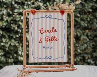Ciao Baby Shower Cards and Gifts Sign - Italian Baby Shower Ciao Bambino Sign Template  | IT1
