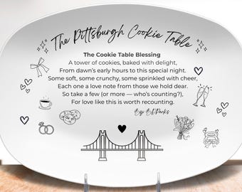 Vassoio per biscotti da matrimonio a Pittsburgh: poesia di benedizione familiare