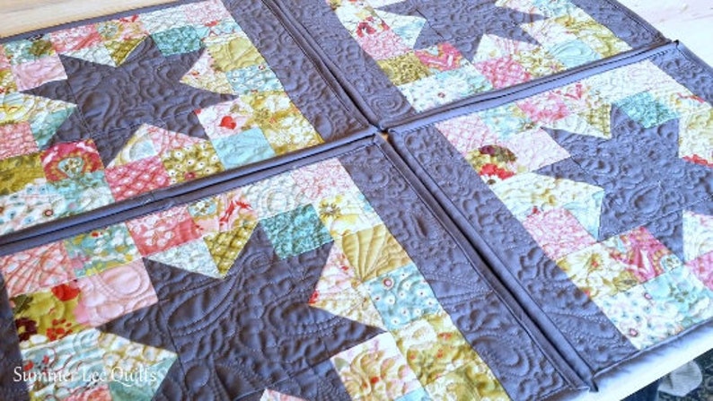 Scrappy Stars Placemats Pattern PDF Quilting Pattern Placemats Pattern Ready to Download image 3