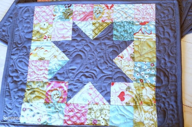 Scrappy Stars Placemats Pattern PDF Quilting Pattern Placemats Pattern Ready to Download image 2