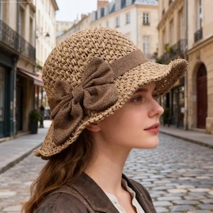 Womens Two-Tone Brown & Cream Hat With Decorative Brooch Cream and Brown Fascinator - Etsy main image 4