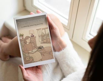 Cozy Moments Adult Coloring Book | Relaxing Cozy Coloring Pages | Calming Stress Relief Printable | Aesthetic Mindful Coloring PDF