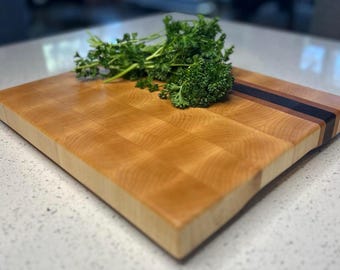 End Grain Cutting Board, Maple, Walnut and Cherry
