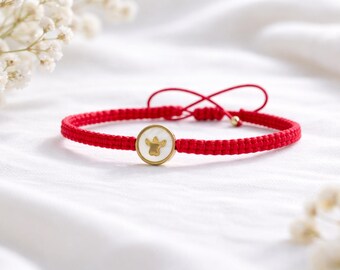 天使の守護ブレスレット • フラットビーズガーディアンブレスレット • 調節可能なハンドメイドギフト • スピリチュアルな幸運のジュエリー | Blessing Jewelry