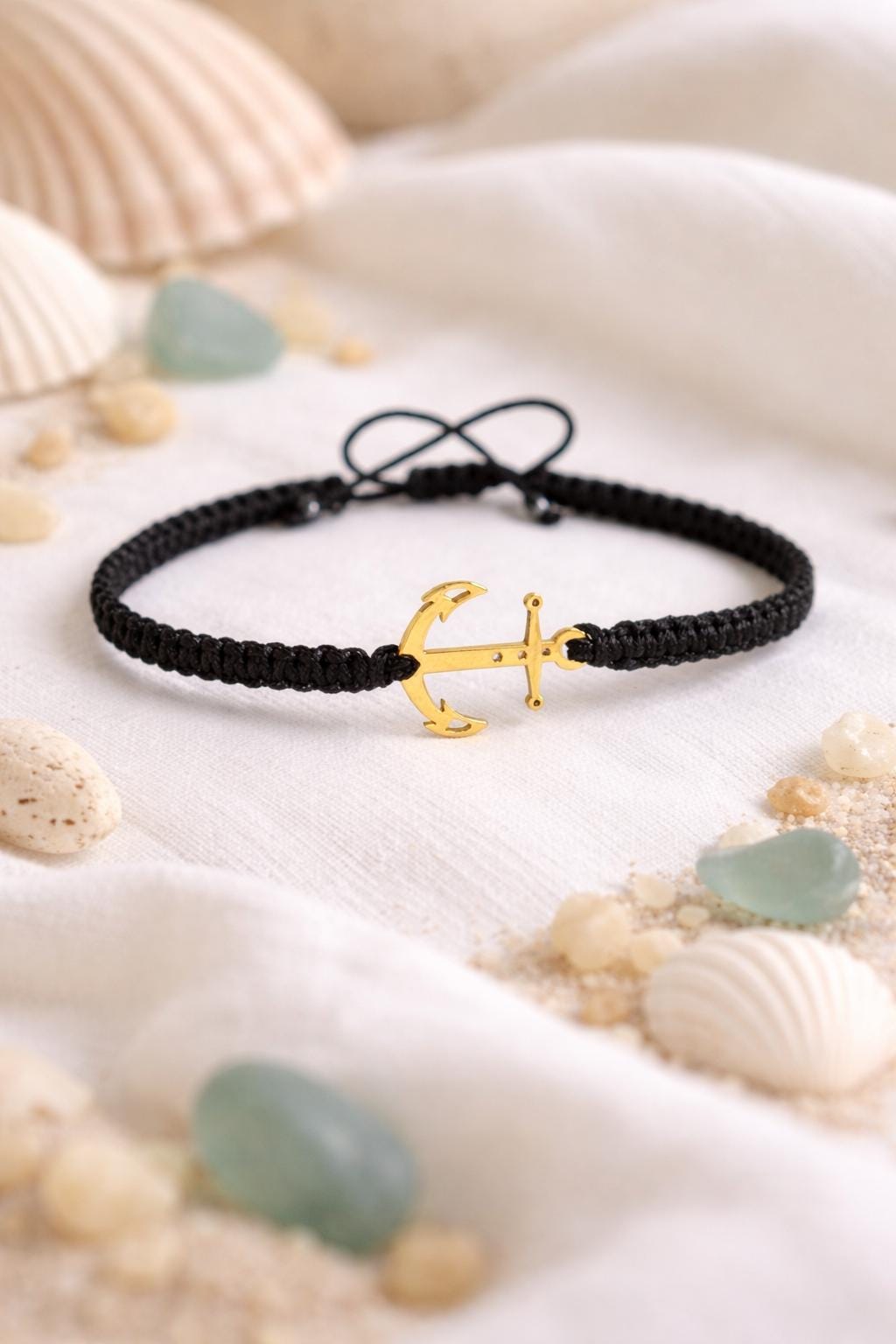 Anchor Bracelet Gold Charm - Protection and Good Luck, Nautical Minimal Bracelet, Handmade Gift for Holidays