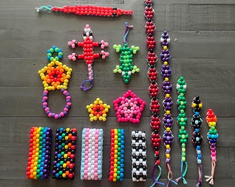 Colorful Beaded Kandi Bracelets, Charms & More. (Custom available!)