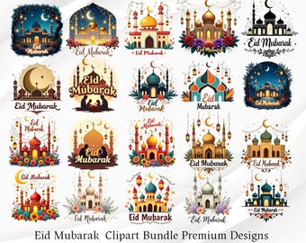 Eid Mubarak PNG Bundle, Eid Mosque Clipart, Happy Eid al-Fitr PNG, Ramadan Mubarak Design, Islamic Eid PNG, Eid Gift, eid ramadan png