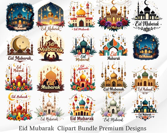 Eid Mubarak PNG Bundle, Eid Mosque Clipart, Happy Eid al-Fitr PNG, Ramadan Mubarak Design, Islamic Eid PNG, Eid Gift, eid ramadan png
