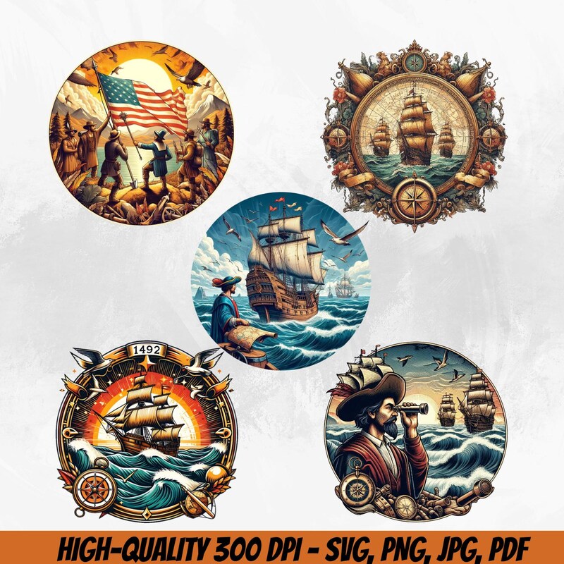 Columbus Day Clipart - Etsy