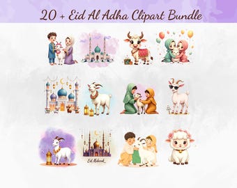 Eid al adha PNG Bundle, Eid Mubarak Clipart, Eid ul adha Mosque PNG, Celebrating Bakra Eid Designs, Muslim Celebration Islamic Arts PNG