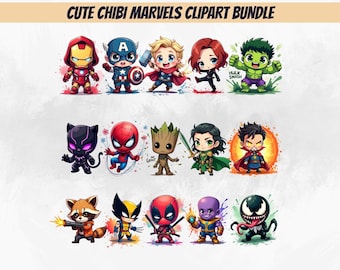 Superhero PNG Clipart Bundle, Comic Hero Characters Pack, Action Fighter Sublimation Designs, Kids Hero Digital Download Set