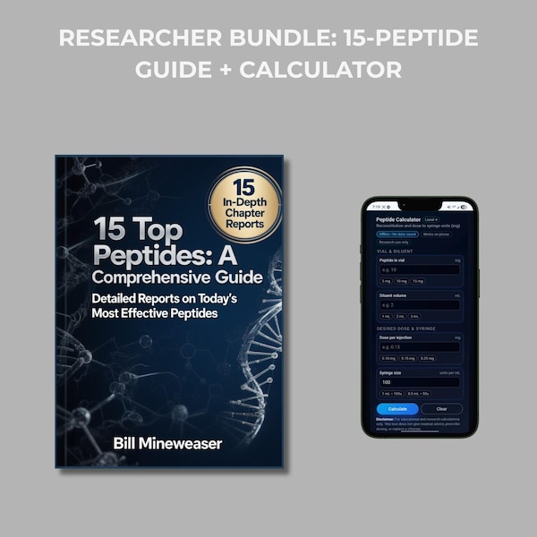 Peptide Research Bundle: 15-Peptide Clinical Reference E-Book & Interactive Dosage Calculator
