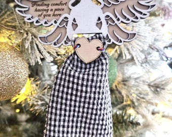 Custom Memorial Angel Ornament – Holds a Piece of Clothing | Personalized Remembrance Gift