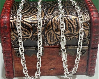 925 solid sterling silver handmade anchor / mariner link chain