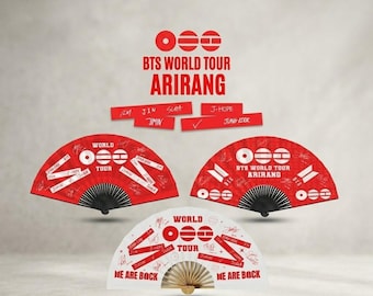 BTS Arirang World Tour handheld fan, Kpop concert souvenir, folding fan gift for ARMY, K-pop style accessory, gift for ARMY