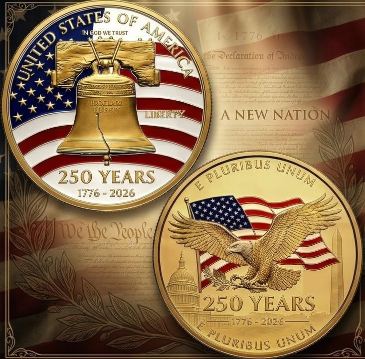 Discover USA 250th Anniversary Coin, Gift for Veteran