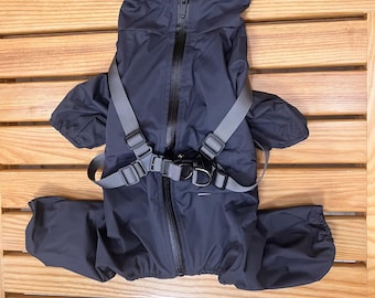 Waterproof Dog Raincoat 4-Leg Design with Adjustable Harness,for Walking Camping Everyday Adventures