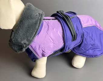 Waterproof Dog Winter Coat: Fleece Lined, High Collar, Reflective Straps