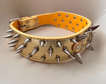 Heavy-Duty Spiked Dog Collar for Large Breeds Anti-Bite Protection German Shepherd Pitbull Labrador