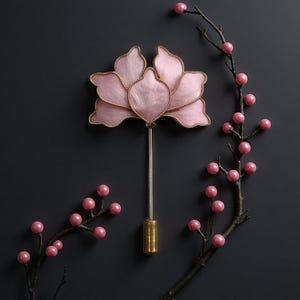 Handmade Silk Flower Lapel Pin & Wedding Boutonniere, Multiple Colors, Unisex for Men Women, Bridal Party Daily Wear Holiday Gift Pink