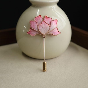 Handmade Silk Flower Lapel Pin & Wedding Boutonniere, Multiple Colors, Unisex for Men Women, Bridal Party Daily Wear Holiday Gift image 14