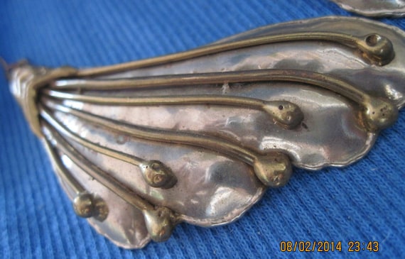STUNNING Antique Gold & Silver ART NOUVEAU Wings … - image 2