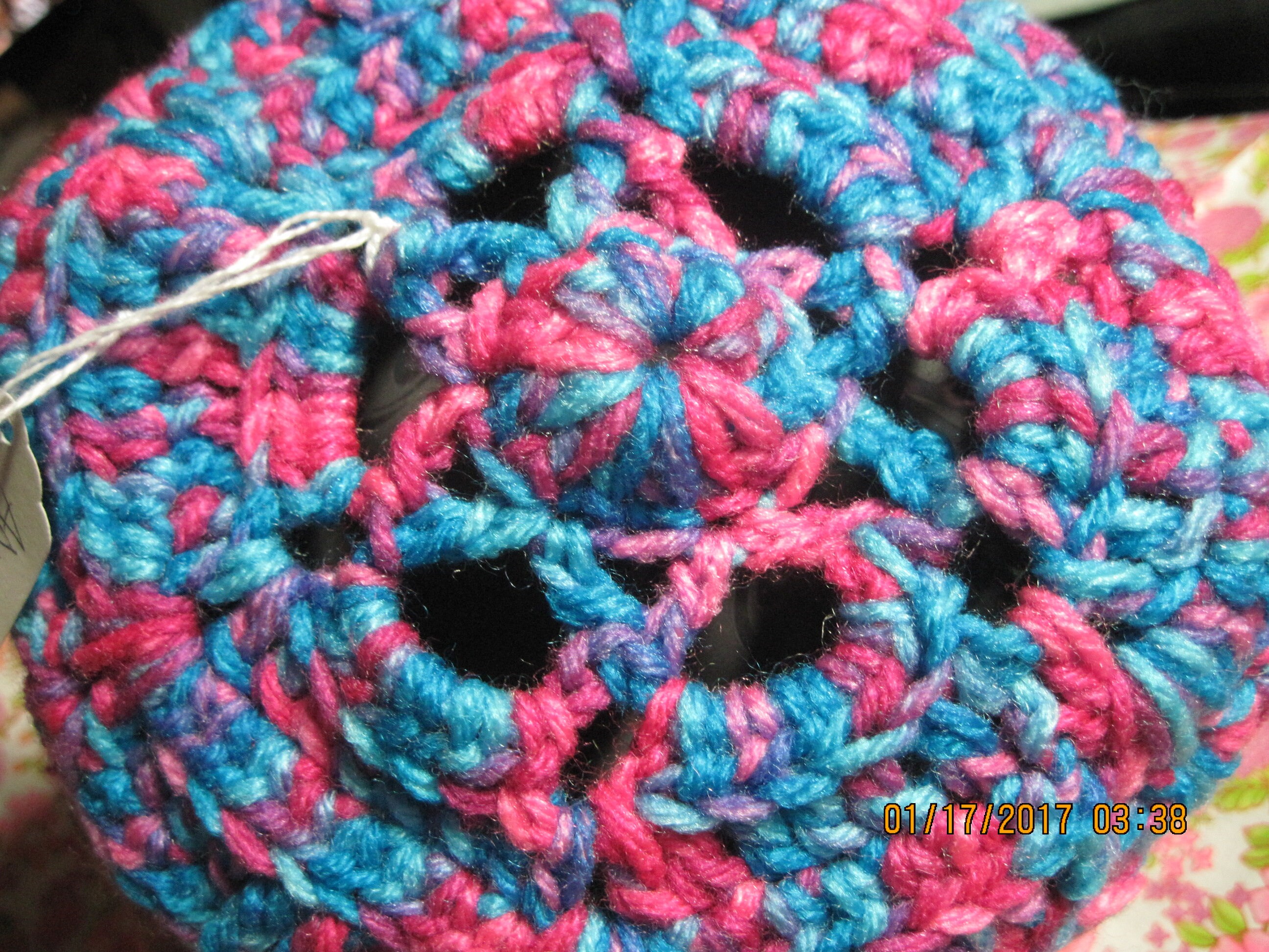 Handmade Crocheted UNISEX Adult Size Turquoise & Pink 