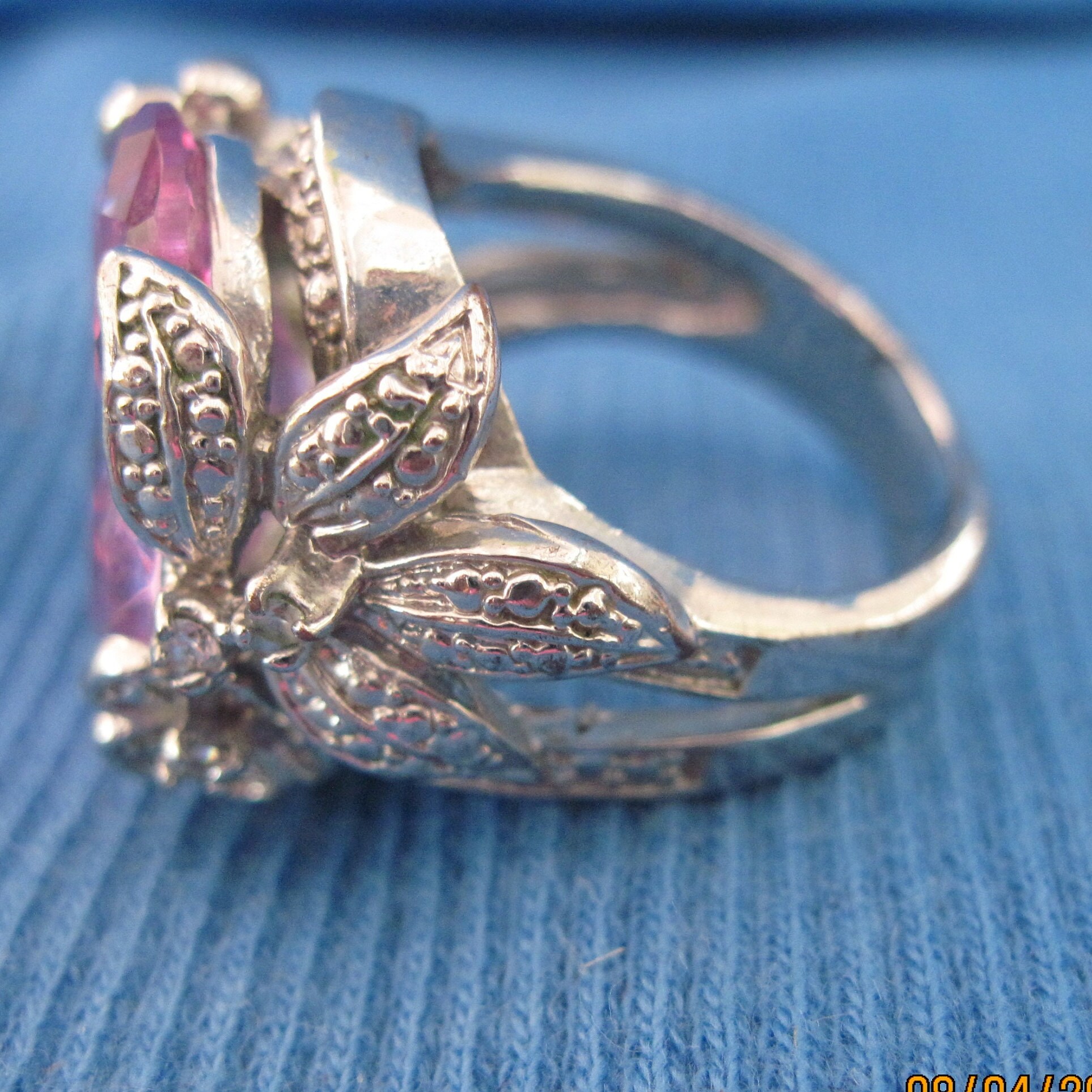 Vintage STELLAR Silver Marcasite Amethyst Crystal Cocktail