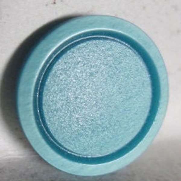 VINTAGE 60's/70's Set of 4 Lt. Blue/Aqua Moonglow Satin Deep Ring Rim Lucite Button...(only 1 is pictured)..2454...usable or for collecting