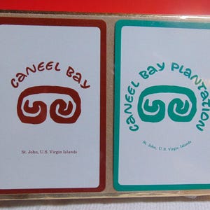 VINTAGE ExCellEnT 60&#39;s/70&#39;s Complete Set of Sealed Souvenir VIRGIN ISLANDS DoUBLE Deck of Standard Playing Cards in Box