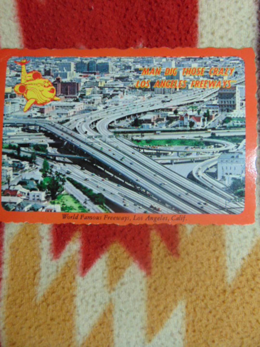 VINTAGE EXCELLENT 1977 World Famous Freeways Los Angeles CA Scallop ...