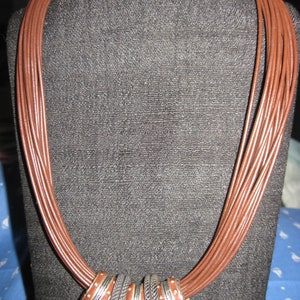 Vintage BEAUTIFUL Multi Brown Cord w/Brown Enamel Big Bold Statement Bead Necklace... 9751...Unisex Jewelry,Statement Jewelry,Bohemian