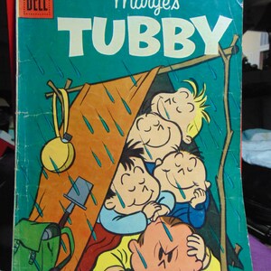 Vintage AWESOME 1955 #14 Oct- Dec Marge's TUBBY Comic Book,Camping on Cover..Silver Age..Vintage Comic's,Vintage Cartons,Vintage Funnies
