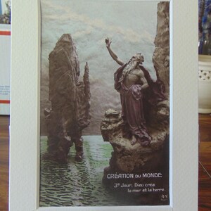 Antique BEAUTIFUL French 1912 Art Nouveau Third Day &#39;CREATION Du Monde&#39; Postcards...Unused...40F Paper Ephemera,Collecting Postcard