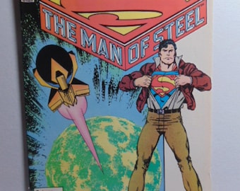 Vintage AWESOME 1986 DC July #1 The Man of Steel Comic Book...#35..Vintage Comic's,Vintage Cartoons,Super Hero's,Action Comics