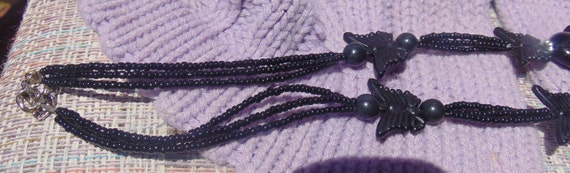 Vintage GORGEOUS Estate Black Mixed Media Beaded … - image 4