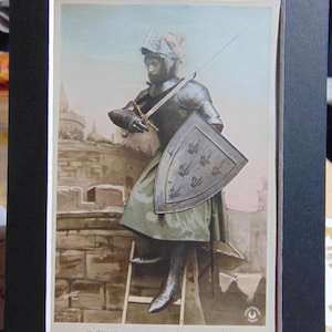 Antique BEAUTIFUL French 1900&#39;s Blk Wht Color &quot;Joan of Arc&quot; All Siege D&#39;Orleans Postcard..Unused..63F Paper Ephemera,Collecting Postcard