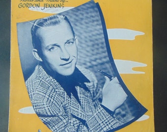 Vintage BEAUTIFUL Graphics '44 San Fernando Valley by Bing Crosby Sheet Music for Piano & Words-169-Vintage Paper,Framing,Graphics Collector