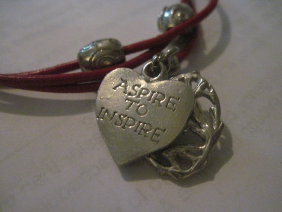 Vintage BEAUTIFUL "Aspire to Inspire" Fine Pewter… - image 2