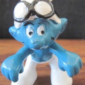 Vintage 1978 &#39;Tricycle&#39; Smurf..missing tricycle..Kid&#39;s Gift,Collector,Home Decor,Holiday Decor,Gift 4 Grand Kid,Gift 4 Pre School