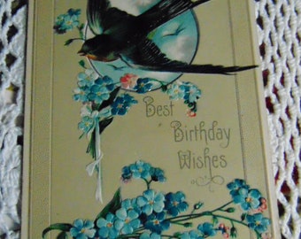 ANTIQUE Excellent 1919 Best Birthday Wishes Postcard.....USED..#101..Paper Ephemera,Collecting Postcard,Scrapbook,Stamp Collector