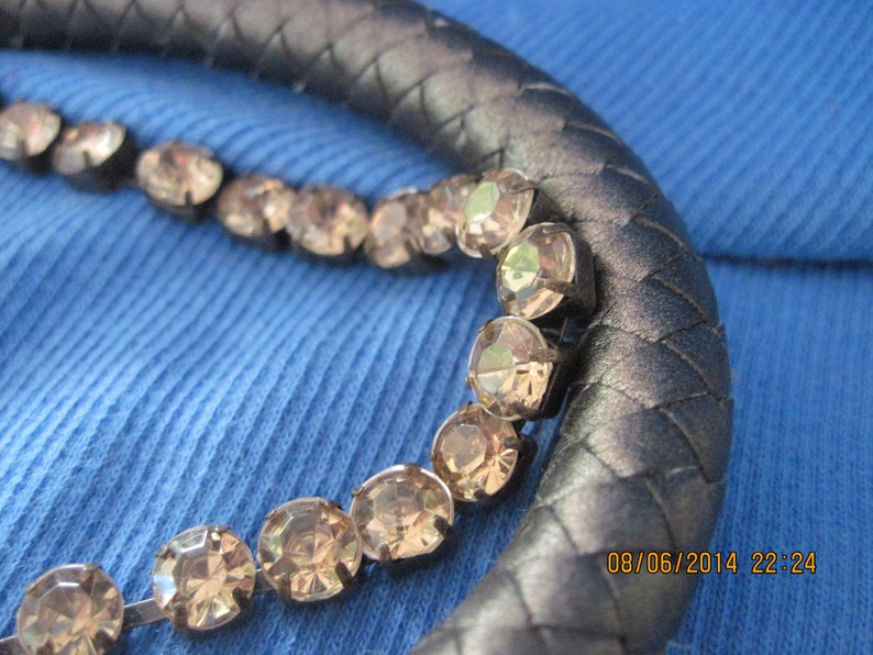 Vintage AWESOME Brass,Leather /& Rhinestone BIG and CHUNKY AnkletBoot CharmDecoration or Other..6920....EverydayBoot Wear