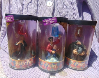 Vintage Set of 3 HARRY POTTER & Friends Figurines and Scopes ..1st