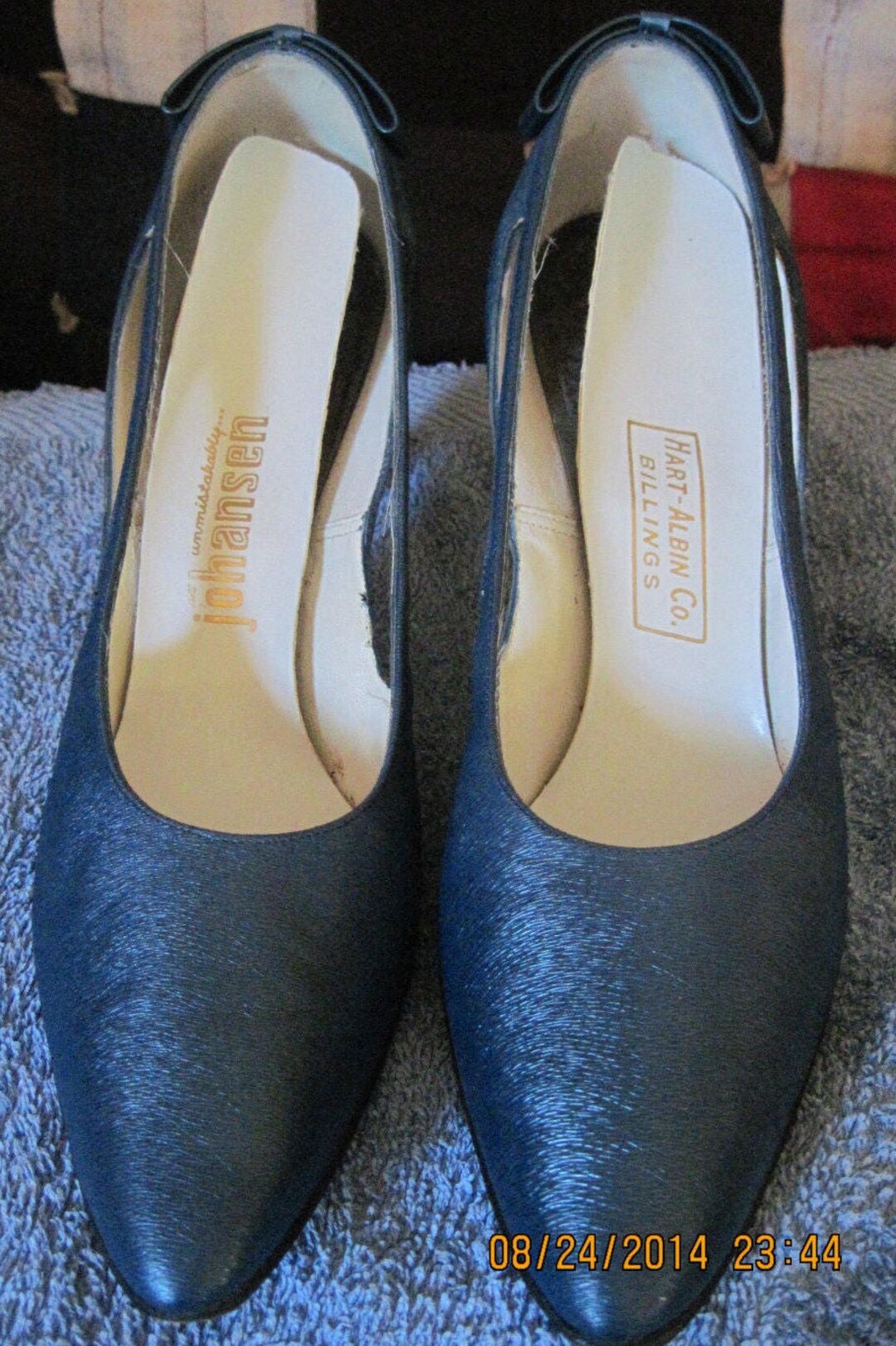 Beautiful VINTAGE 60's/70's Hartalbin Co. Billings Johansen Navy Blue