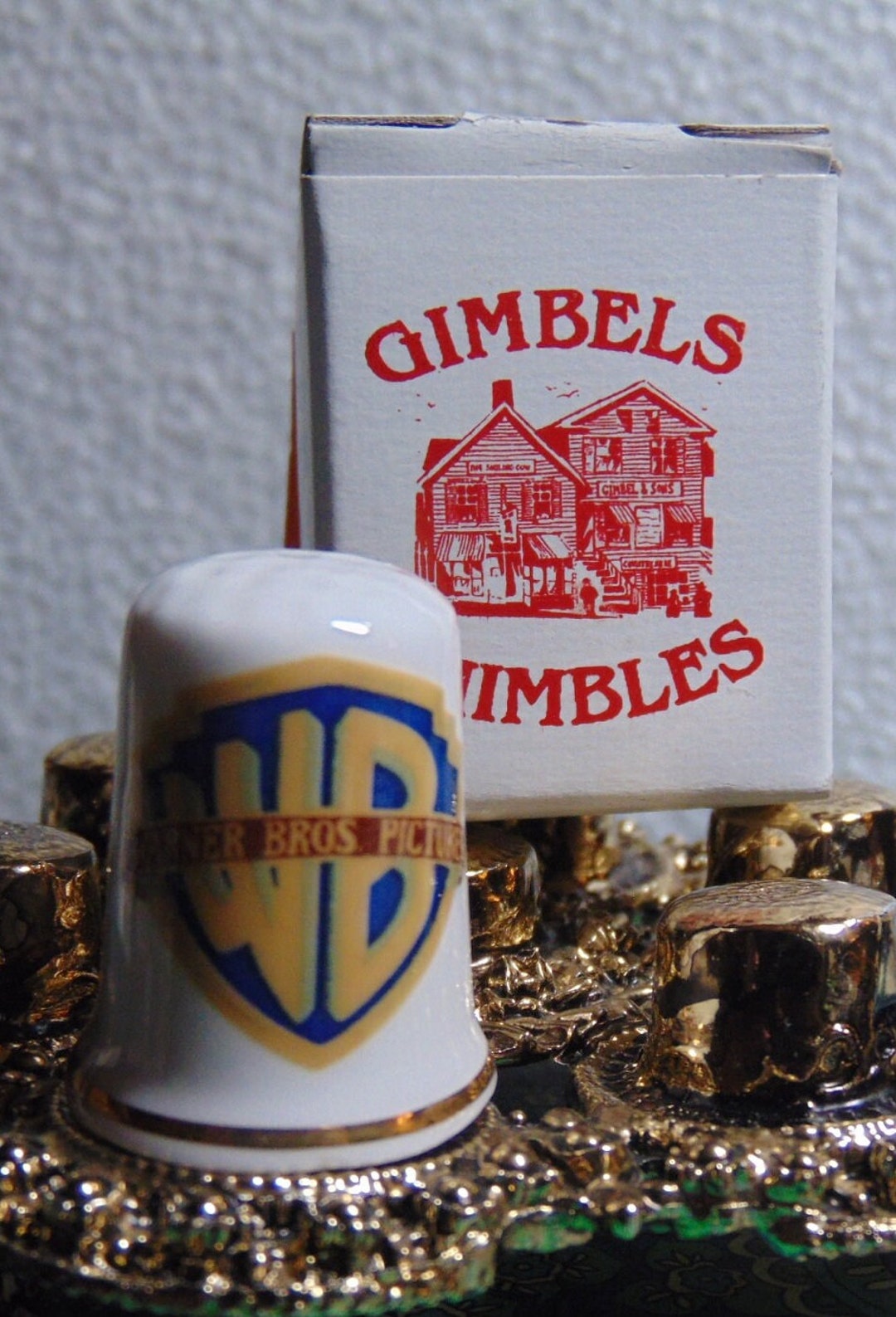 VINTAGE Wonderful 80's Gimbels & Son's Bone China Warner Bros Thimble