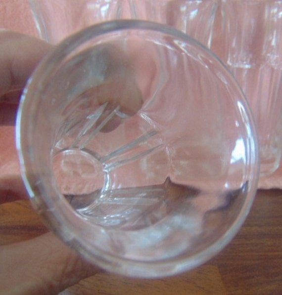 VINTAGE 60's/70's Set of 6 Tall Clear Heavy Thick Shot