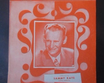 Vintage BEAUTIFUL Graphics '45 YOU Won't be Satisfied by Sammy Kaye Sheet Music for Piano & Words,29,Vintage Paper,Graphics Collector,Frame